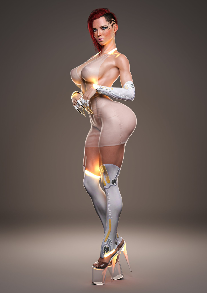 1girls 3d athletic athletic_female big_breasts breasts busty cd_projekt_red cleavage curvaceous curvy cybernetics cyberpunk cyberpunk_2077 digital_media_(artwork) eyebrows eyelashes eyes female female_focus female_only finger_gauntlet fit fit_female glowing_heels gold_finger_gauntlet gold_fingernails gold_nail_polish gold_nails hair high_heels hips hourglass_figure huge_breasts human large_breasts legs light-skinned_female light_skin lips long_fingernails long_nails metallic_nail_polish platform_heels thejaderabbit thick thick_legs thick_thighs thighs top_heavy upper_body v_(cyberpunk_2077) valerie_(cyberpunk_2077) voluptuous waist wide_hips