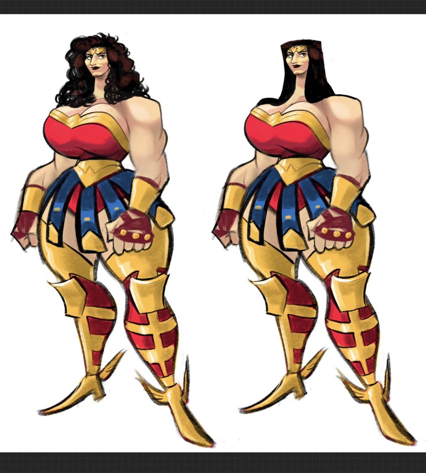 1girls bare_shoulders cleavage clyde_tanksley curly_hair dc dc_comics diana_prince female female_only hourglass_figure huge_breasts leotard lips muscular_arms muscular_female sketch skirt sleeveless solo standing thigh_boots tiara wide_hips wonder_woman wonder_woman_(series)