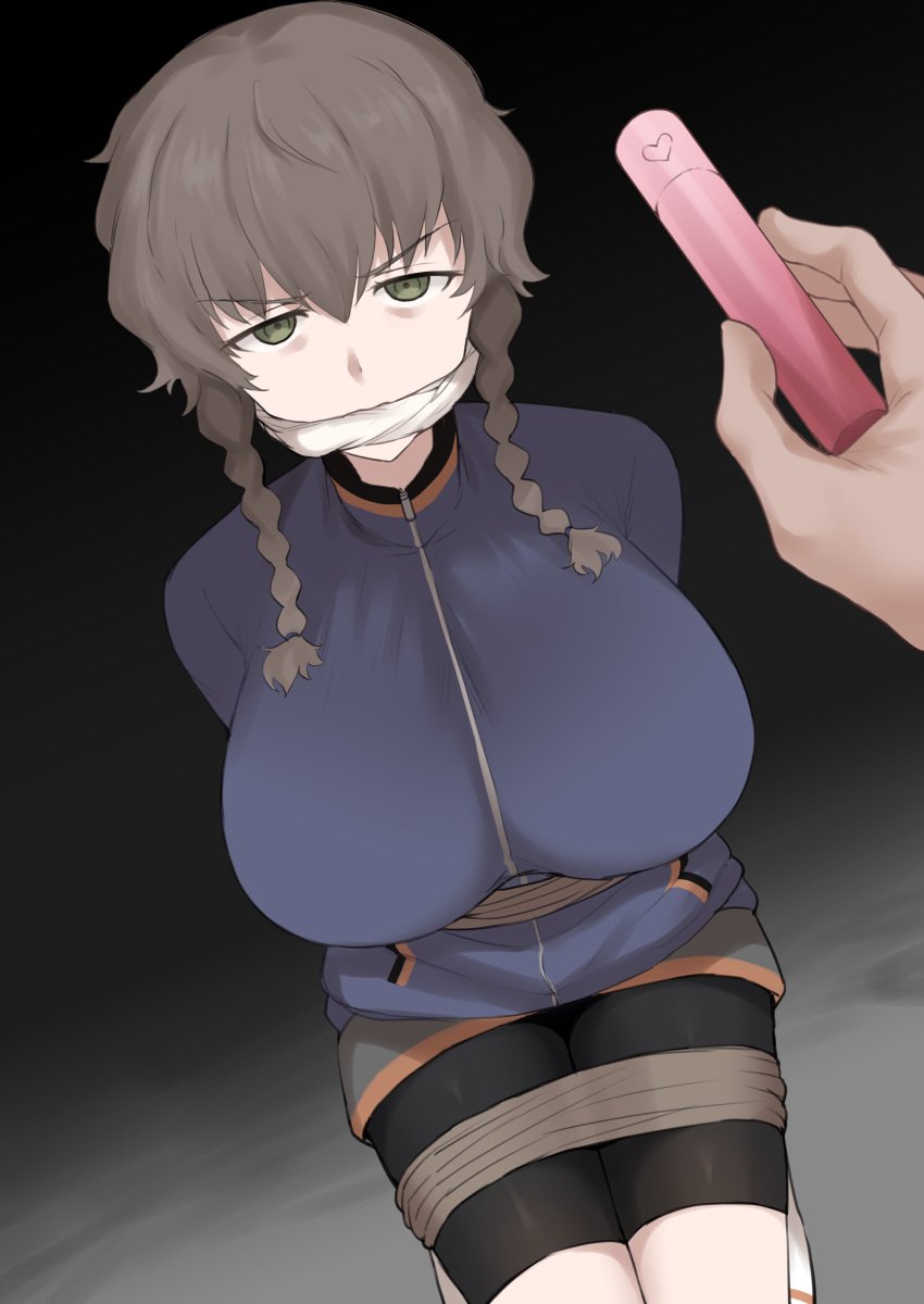 amane_suzuha huge_breasts mouth_gag steins;gate terasu_mc tied_up