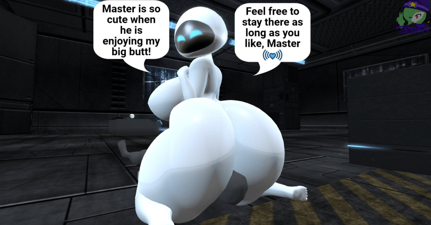 anon anthro ass_focus big_ass big_breasts breasts bubble_butt disney eve_(wall-e) female huge_ass pixar tagme text wall-e zer0264