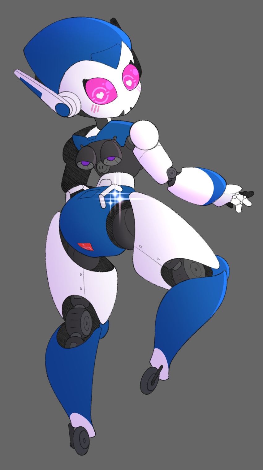 ass big_ass big_butt blue_body capnsquiggles handles handles_on_hips heart heart-shaped_pupils hearts lens_flare looking_at_viewer looking_back nub_feet pink_eyes pink_sclera robot robot_girl robot_humanoid sex_robot shine shiny shiny_ass shortstack thick thick_ass thick_thighs thighs two_tone_body white_body zone-tron