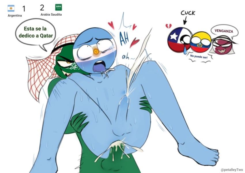 2022_fifa_world_cup argentina_(countryhumans) chile_(countryhumans) countryhumans ecuador_(countryhumans) fifa fifa_2022 gay male non-human petalalley qatar_(countryhumans) saudi_arabia_(countryhumans) toony yaoi