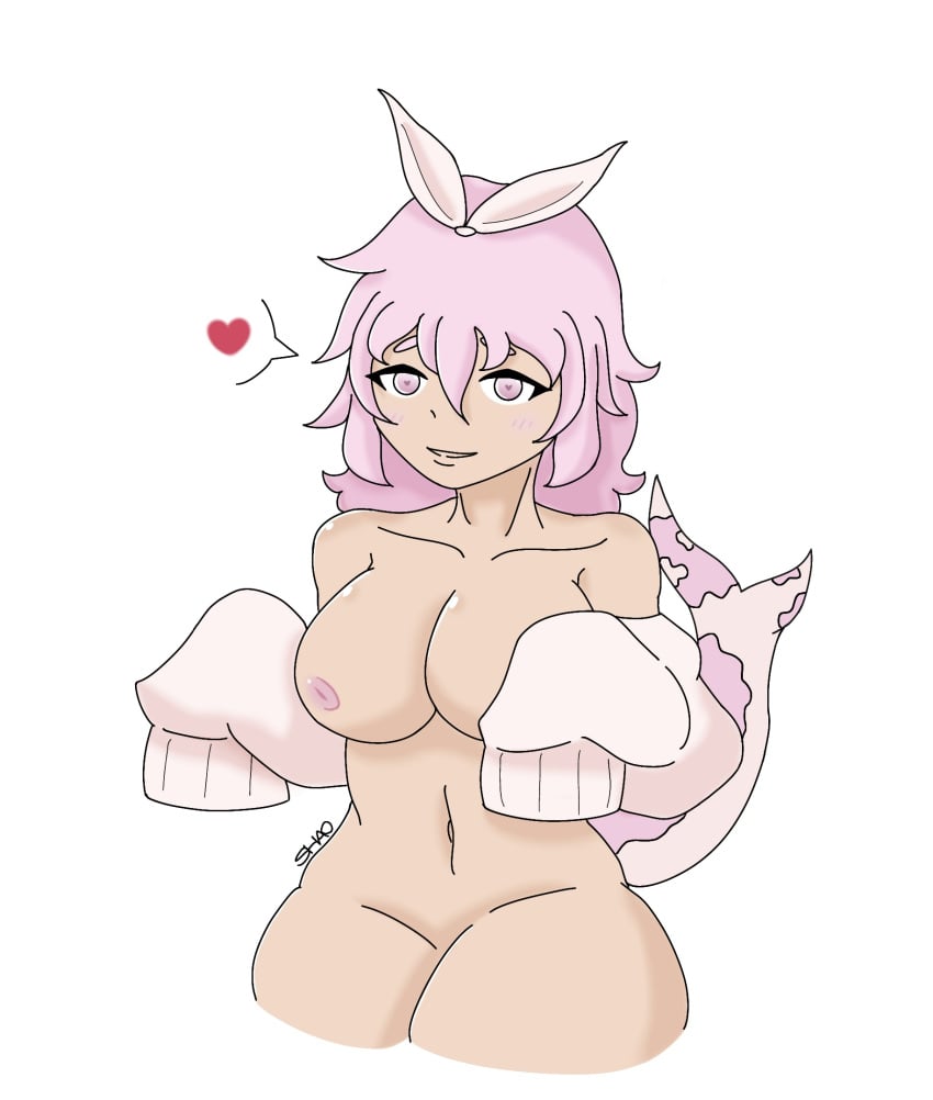 artist_name artist_signature blush bow breasts exposed_breasts exposed_pussy nipples pink_eyes pink_hair pink_nipples roblox roblox_avatar robloxian self_upload shaospicy shark shark_girl shark_tail sleeves source_request stomach tagme