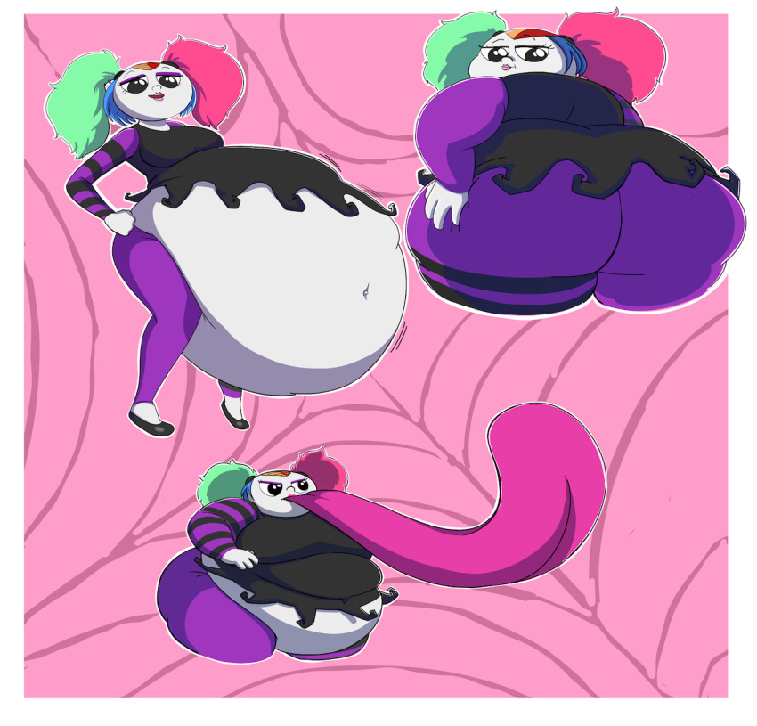 bbw big_breasts creepie_creecher digested digested_prey digestion fat fat_ass goth goth_girl growing_up_creepie huge_ass huge_belly implied_digestion long_tongue multicolored_hair overweight overweight_female saliva vore vore_warning weight_gain what wide_hips