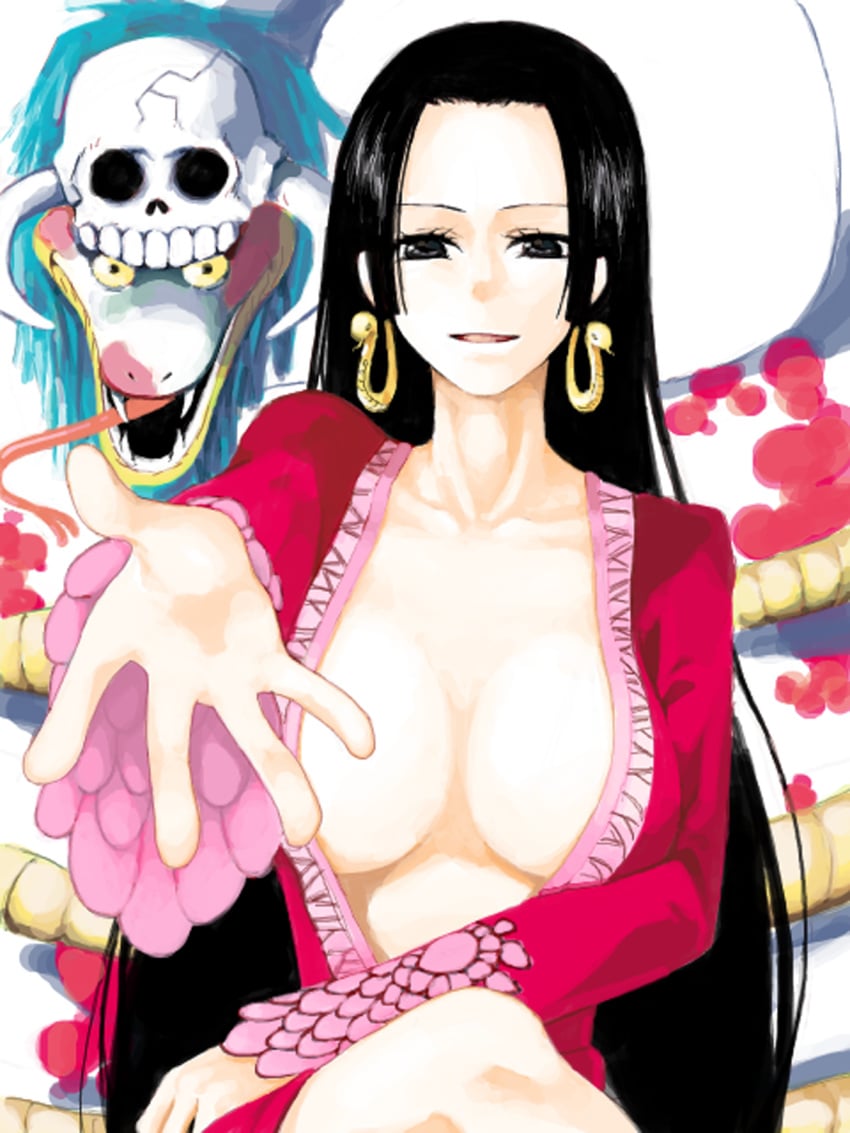 1girls artist_request boa_hancock breasts cleavage female female_focus female_only highres long_hair looking_at_viewer one_piece salome_(one_piece) snake solo_focus straight_hair