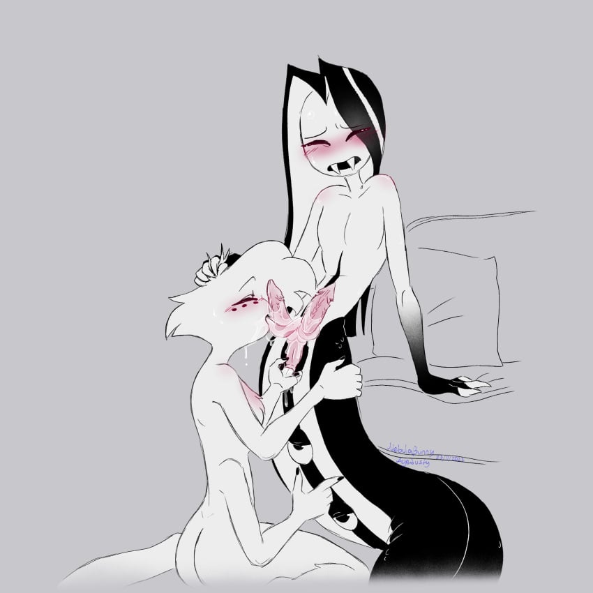 2boys angel_dust_(hazbin_hotel) ayedusty diphallia diphallism duo hazbin_hotel male male_focus male_only multi_arm multi_limb multi_penis naga naughty_nebby nebulabunny penis sir_pentious_(hazbin_hotel) vivienne_medrano yaoi