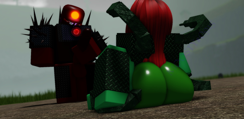 3d armor big_ass big_breasts big_penis brute_(scp:_the_red_lake) dirt evil_grin female female_focus forest grass grass_field green_skin grey_sky humanoid imminent_sex ivy_(scp:_the_red_lake) male male/female metal moosty nervous outside pussy_out red_eyes red_hair roblox roblox_game robloxian scp:_the_red_lake scp_foundation self_upload sitting sitting_on_ground straight stroking_penis tall vine_tentacles vines waist_length_hair