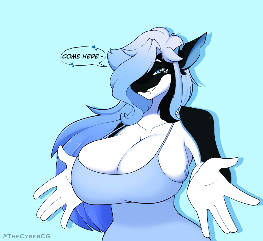 arms_up big_breasts breasts breasts_out buxom cleavage cleavage_cutout creature curves curvy curvy_body curvy_female curvy_figure enormous_breasts fluffy furry hug huge_breasts huge_thighs large_breasts massive_breasts offering_to_another offering_to_viewer round_breasts shark shark_girl thecybercg thick thick_breasts