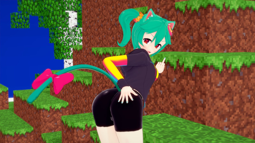 1girls 3d :3 bike_shorts cat_ears cat_tail catgirl clothed_female commission female female_only flowers horny_female inviting_to_sex koikatsu looking_at_viewer looking_back minecraft outside renhentai rosedoodle_(vtuber) small_breasts solo solo_female tagme vchiban virtual_youtuber vrchat vtuber