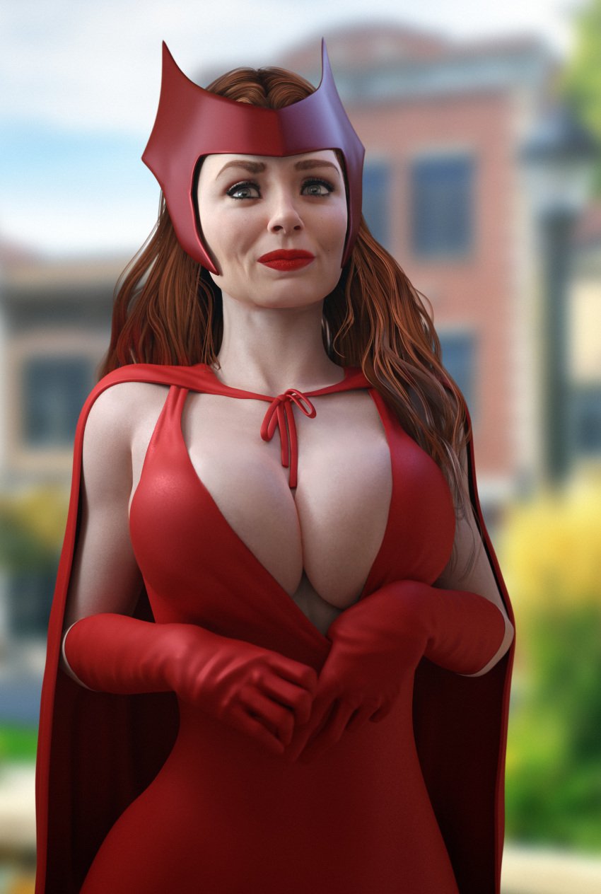 1girls 3d 3d_(artwork) avengers batesz big_breasts breasts busty celebrity cleavage curvy elizabeth_olsen female female_only hourglass_figure large_breasts marvel marvel_cinematic_universe marvel_comics mutant_(marvel) red_hair scarlet_witch solo thick thick_ass thick_thighs wanda_maximoff wandavision wide_hips x-men