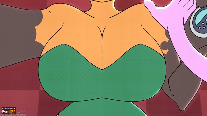 2d animated areolae big_breasts brall_(pinkshonen) breasts female furry nipples pinkshonen pov qper_(pinkshonen) screencap snake tagme