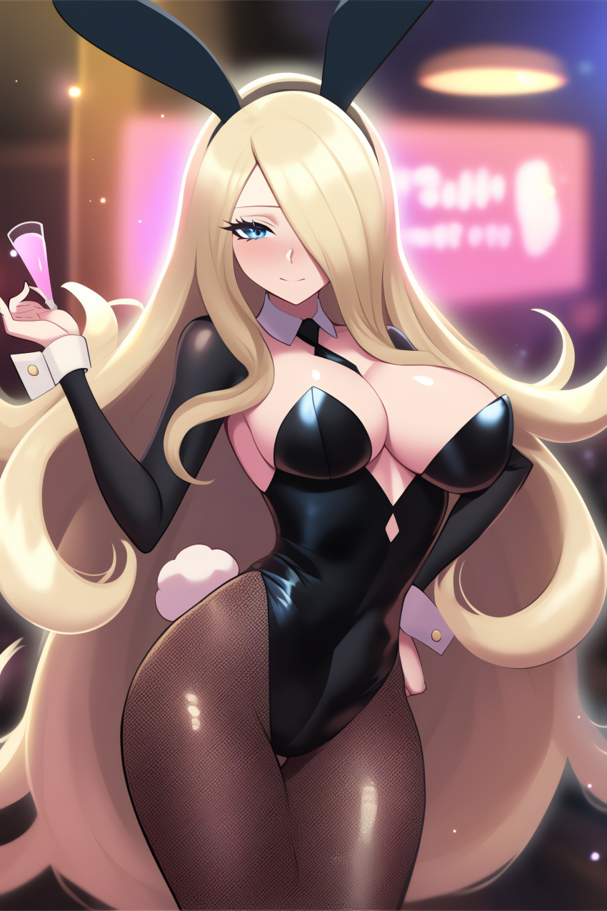 1girls absurd_res ai_generated big_breasts black_bow black_gloves black_legwear black_leotard black_pantyhose blonde_hair blue_eyes bow bowtie breasts bunny_ears bunny_girl bunnysuit curvaceous curvy curvy_body curvy_female curvy_figure cynthia_(pokemon) detached_collar elbow_gloves fake_animal_ears fake_rabbit_ears fake_tail feet_out_of_frame female female_focus female_only fishnet fishnet_legwear fishnet_pantyhose fishnets full_body fully_clothed hair hair_over_one_eye headband hi_res highres hourglass_figure large_breasts latex leotard light-skinned_female light_skin long_hair looking_at_viewer nai_diffusion nintendo pantyhose playboy_bunny pokemon rabbit_ears sidelocks slim_waist stable_diffusion standing strapless strapless_leotard thick_thighs thighs three-quarter_portrait very_long_hair video_games wide_hips wine wrist_cuffs