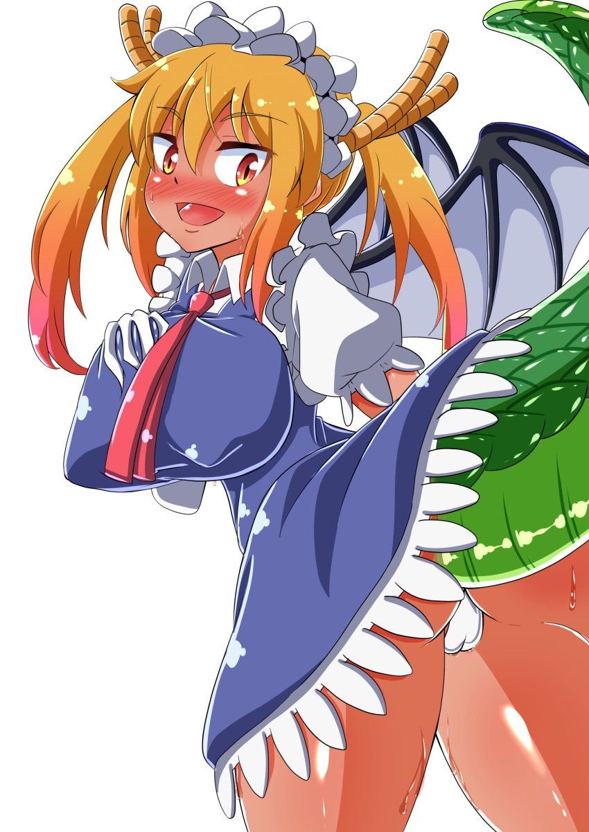 1girls big_breasts buuta_(densya101) image_set miss_kobayashi's_dragon_maid monster_girl orange_eyes tohru_(dragon_maid)