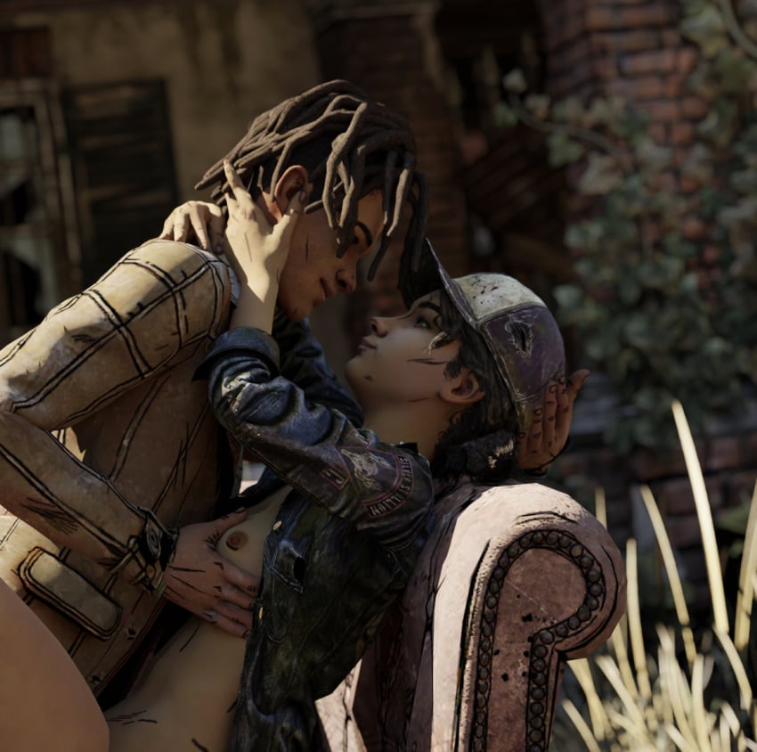 1boy1girl about_to_kiss anal_sex bottomless braids breast_grab breasts_out canon_couple clementine_(the_final_season) clementine_(the_walking_dead) coat couch_sex dark-skinned_male half_naked happy_sex hat heterosexual holding_head leglock looking_at_each_other louis_(the_walking_dead) nipples no_bra no_pants open_jacket outside passionate ponytail romantic smiling_at_each_other teenager teenager_on_teenager telltale_games the_walking_dead:_the_final_season the_walking_dead_game unbuttoned_jacket unknown_artist vaginal_penetration vaginal_sex white_skinned_female