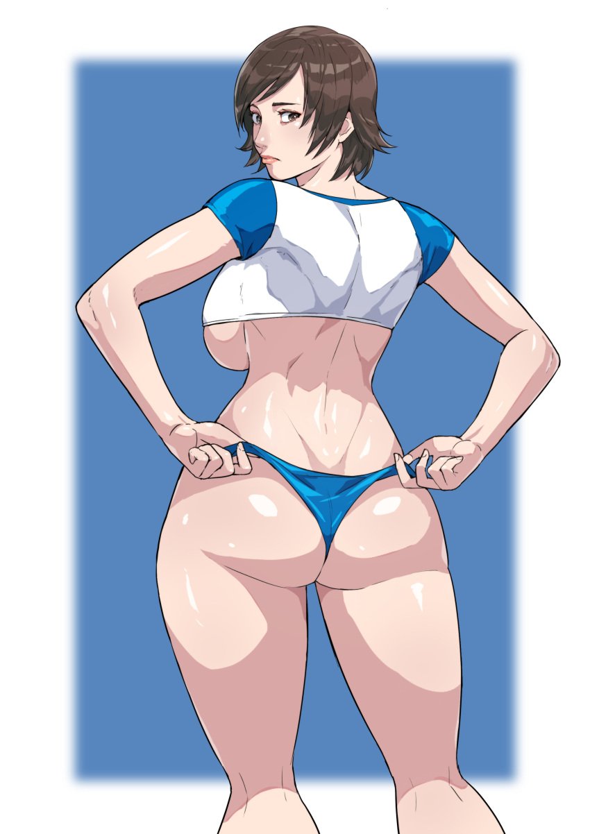 1girls 2d big_ass big_breasts cirenk female female_only kazama_asuka looking_back namco solo tagme tekken underboob