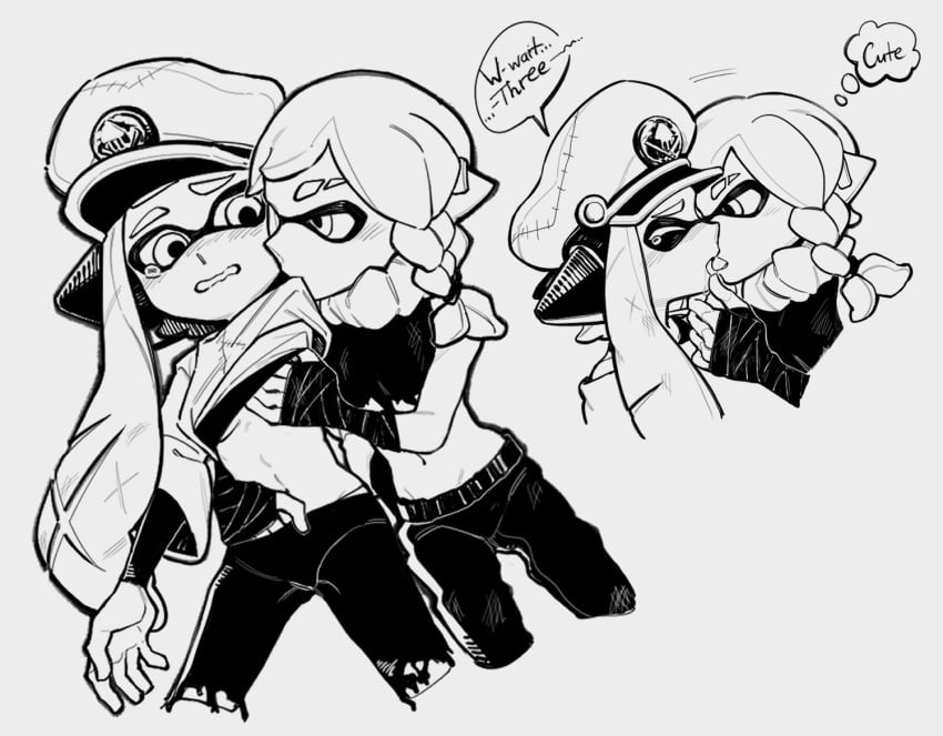 agent_3_(splatoon) agent_3_(splatoon_3) captain_(splatoon_3) cephalopod_humanoid humanoid inkling inkling_girl kazu_yoo lesbian lesbian_sex new_agent_3_(splatoon) nintendo splatoon splatoon_3