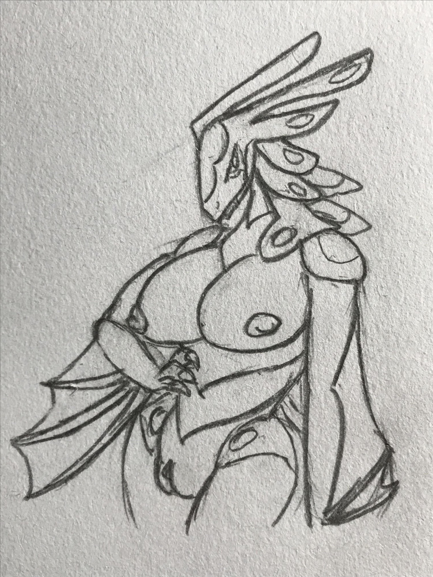 anthro anthromorph bakugan big_breasts breasts dragon dragoness dragons fur furry scalie traditional_art traditional_media traditional_media_(artwork) vagina wavern werna_(bakugan) wyvern yiff