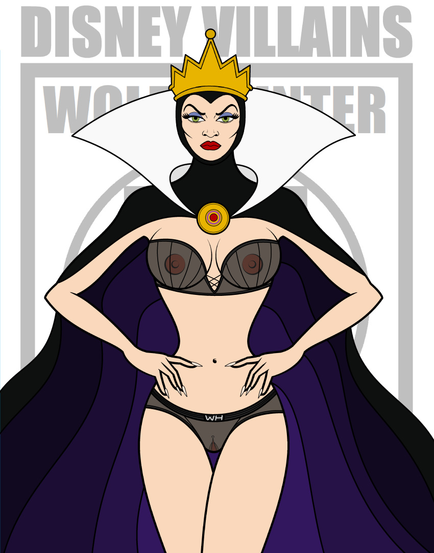 breasts disney disney_villains female fur gilf girl looking_at_viewer nipples pussy snow_white_and_the_seven_dwarfs solo the_evil_queen wolffhunter_art