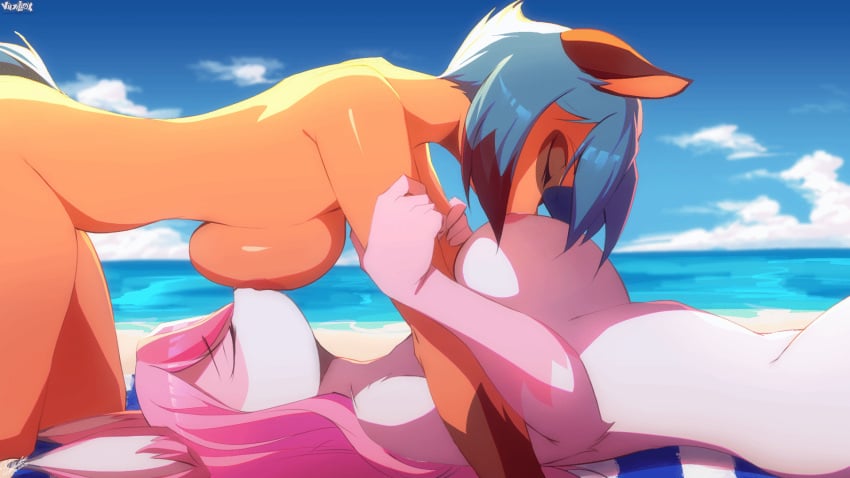 16:9 2023 2girls 69_breast_suck alternate_breast_size animated anthro big_breasts brand_new_animal breast_play breast_sucking breasts canid canine female female/female female_only fur furry hi_res mammal michiru_kagemori multiple_girls mutual_breast_sucking nazuna_hiwatashi raccoon_dog short_playtime studio_trigger sucking tanuki viejillox widescreen yuri