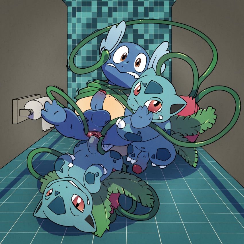 absurd_res anal anal_sex anus argon_vile balls bathroom bite biting_lip biting_own_lip bound_by_tentacles erection foreskin gaping gaping_anus generation_1_pokemon genitals group group_sex hi_res hot_dog_down_a_hallway ivysaur looking_at_viewer male male/male nintendo partially_retracted_foreskin penetration penis plant pokemon pokemon_(species) public_restroom restrained restroom_stall sex spread_anus spread_legs spreading suspended_in_midair suspended_via_tentacles suspension tentacle tentacle_around_waist tentacle_in_ass tentacle_penetration tentacle_sex threesome tile trio vines wartortle worried