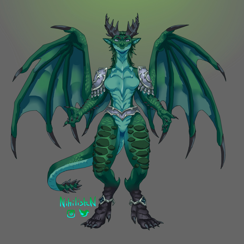 ambiguous_gender anthro claws commission dracthyr dragon dragonflight draw drawing fantasy furry furry_only nameless_character nihilishn scalie tail wings world_of_warcraft