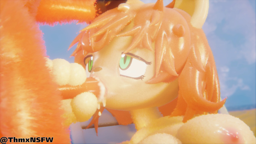 3d 3d_(artwork) anthro big_breasts blowjob cum cum_drip cum_in_mouth cute_face dick dreams female furry green_eyes holding_penis kass_(thmxnsfw) male male/female orange_fur orange_hair penis sara_(thmxnsfw) sarafamily thmxnsfw yellow_fur