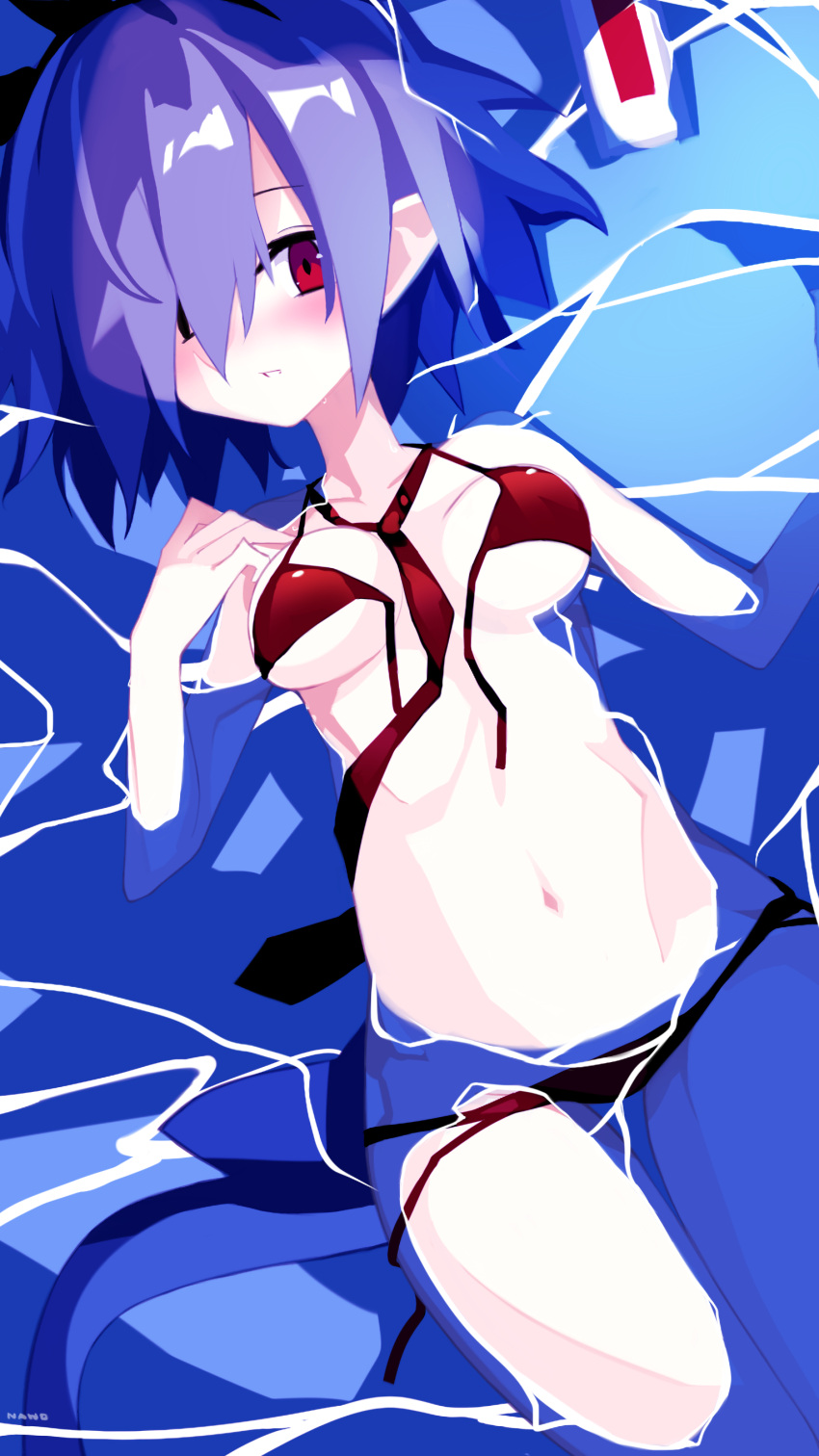 alternate_version_available bikini bikini_bottom bikini_top blush breasts disgaea large_breasts nanozenzen nippon_ichi_software ocean pleinair sea thighs