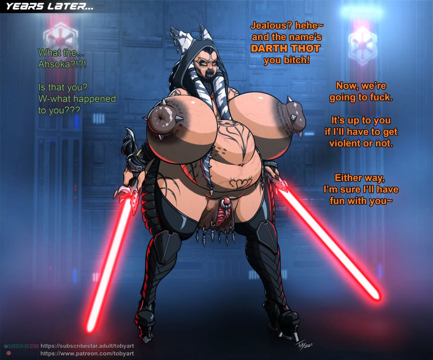 1girls ahsoka_tano ahsoka_tano_(imperial) bimbo bimbofication boobs breasts cervix clitoris_piercing corruption dialogue double_belly dual_wielding gaping gaping_pussy gigantic_breasts heels hyper hyper_areola hyper_belly hyper_bimbo hyper_breasts hyper_clitoris hyper_genitalia hyper_labia hyper_nipples hyper_pussy labia_piercing lightsaber long_labia looking_at_viewer mind_break nipple_piercing orange_body pierced_clitoris pierced_genitals pierced_nipples piercing piercings pregnant pregnant_alien presenting_pussy pussy red_lightsaber ruined_pussy shortstack sith spread_pussy star_wars star_wars_rebels tagme tattoo tattoos text tits toby_art togruta vagina