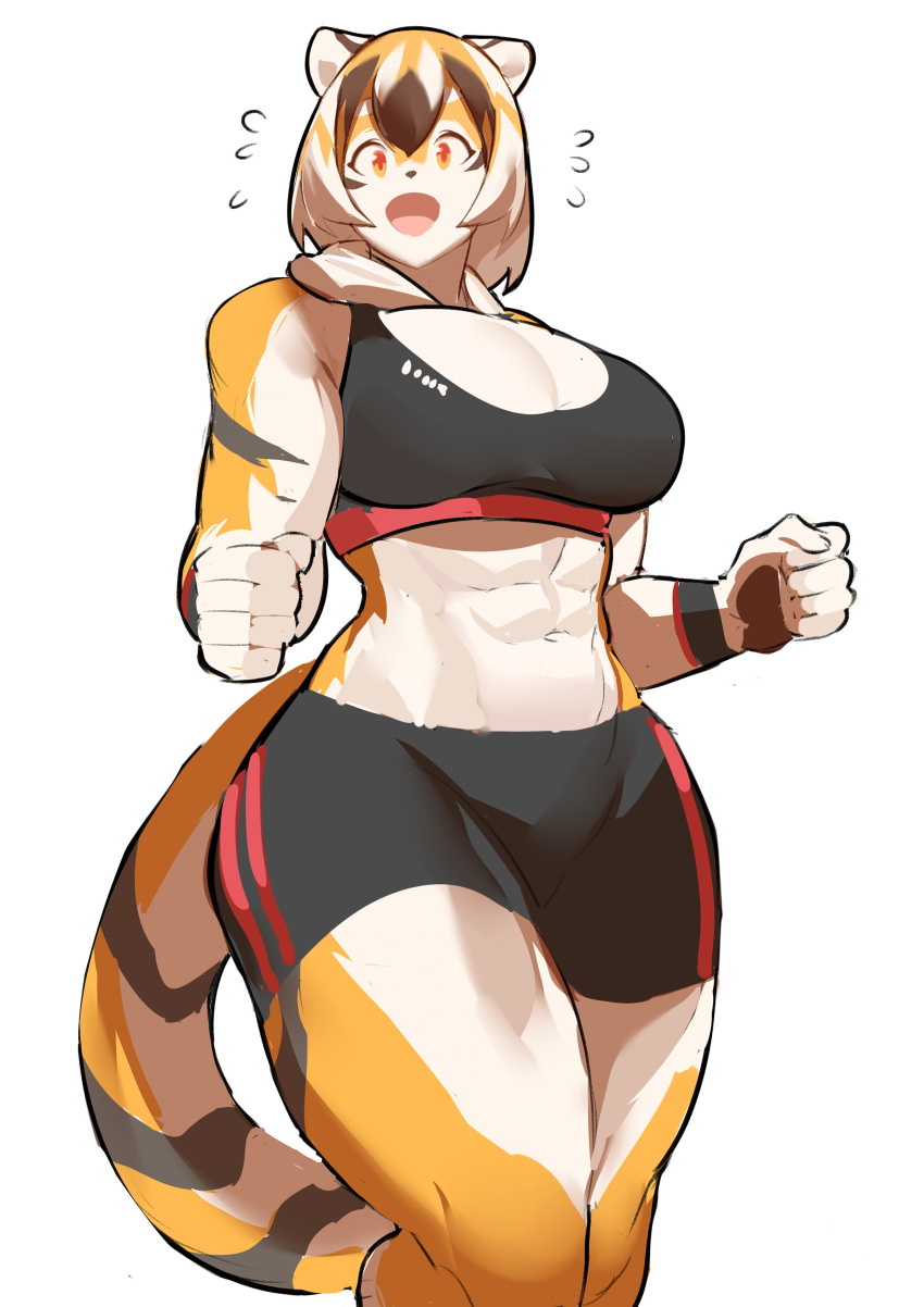 1girls abs amber_eyes anthro arknights aspirindabaitu big_breasts breasts female looking_at_viewer mx99926 open_mouth solo solo_female tagme tiger tiger_girl waai_fu_(arknights)