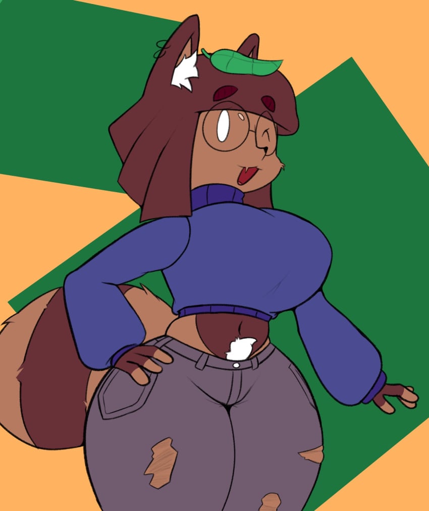 25circle anthro big_breasts breasts clothed clothing female fur furry furry_only hi_res solo tagme tail thick_thighs thunder_thighs wide_hips wink