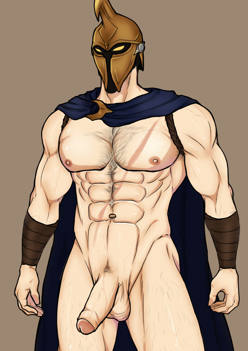 1boy abs aisaki_ph2 aisakiph bara big_nipples big_penis censored_pussy cock hairy hairy_chest hairy_male league_of_legends league_of_legends:_wild_rift male_only manhua manhwa muscle muscular muscular_male nipple_bulge nipples pantheon penis