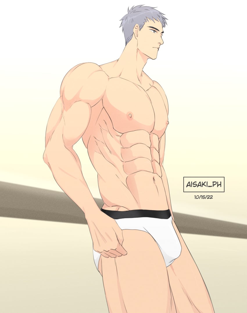 1boy abs aisaki_ph2 aisakiph big_nipples big_penis censored_pussy cock here_u_are li_huan male_only manhua manhwa manspreading muscle muscular muscular_male nipple_bulge nipples penis