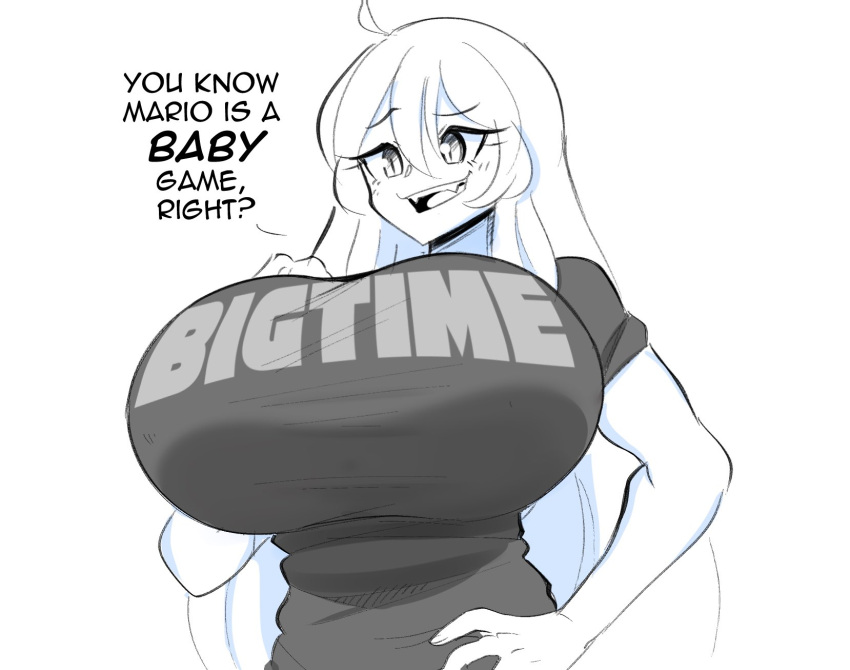 big_breasts bust-waist_contrast clothed female huge_breasts inframammary_clothing_crease large_breasts slim_waist solo theycallhimcake thin_waist tight_clothing tiny_waist wasp_waist