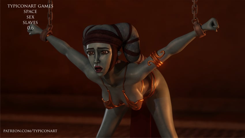 1girls 3d aayla_secura abs airress3d_(3d-modeller) arms_up big_ass big_butt big_thighs blender blender_(software) blender_cycles bondage bound_wrists breasts captured captured_heroine chained chained_up chains club female female_only fully_nude hands_behind_head hands_up lucasfilm naked naked_female navel neckwear nipples patreon patreon_username restrained self_upload slave slave_bikini slave_collar slave_leia_(cosplay) slave_outfit slavegirl solo spread_legs spreading star_wars submissive submissive_female sweat sweatdrop sweating sweaty sweaty_body tongue tongue_out training twi&#039;lek typiconart