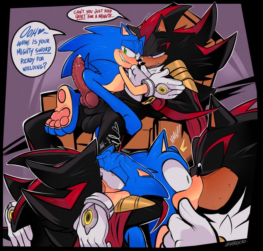 aaaaa_dont_kill_me_shadz biting_lip black_body black_fur black_hair blue_hair chest_tuft crossover cuntboy damn_is green_eyes gurt:_yo king_shadow kissing knot male pawpads precum pussy pussyjob red_eyes shaddycatz shadow_the_hedgehog size_difference sonic_(series) sonic_prime sonic_the_hedgehog sonic_the_hedgehog_(series) surprise_kiss surprised two_tone_hair white_gloves yaoi