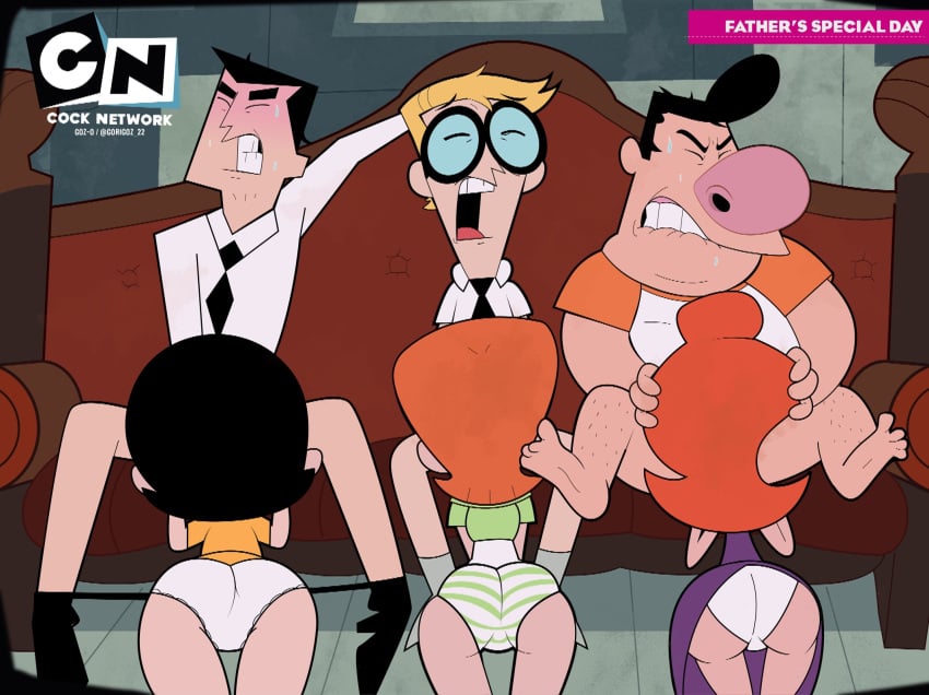 3boys 3girls big_ass big_butt black_hair blonde_hair cartoon_network crossover curvaceous curvy curvy_female curvy_figure dexter&#039;s_dad dexter&#039;s_laboratory dexter&#039;s_mom father fellatio female gladys_(billy_and_mandy) gosgoz harold_(billy_and_mandy) husband husband_and_wife light-skinned_female light-skinned_male male male/female mature mature_female mature_male mature_woman meme milf mother ms._keane oral oral_sex orange_hair pawg powerpuff_girls professor_utonium the_grim_adventures_of_billy_and_mandy thick_thighs wide_hips wife