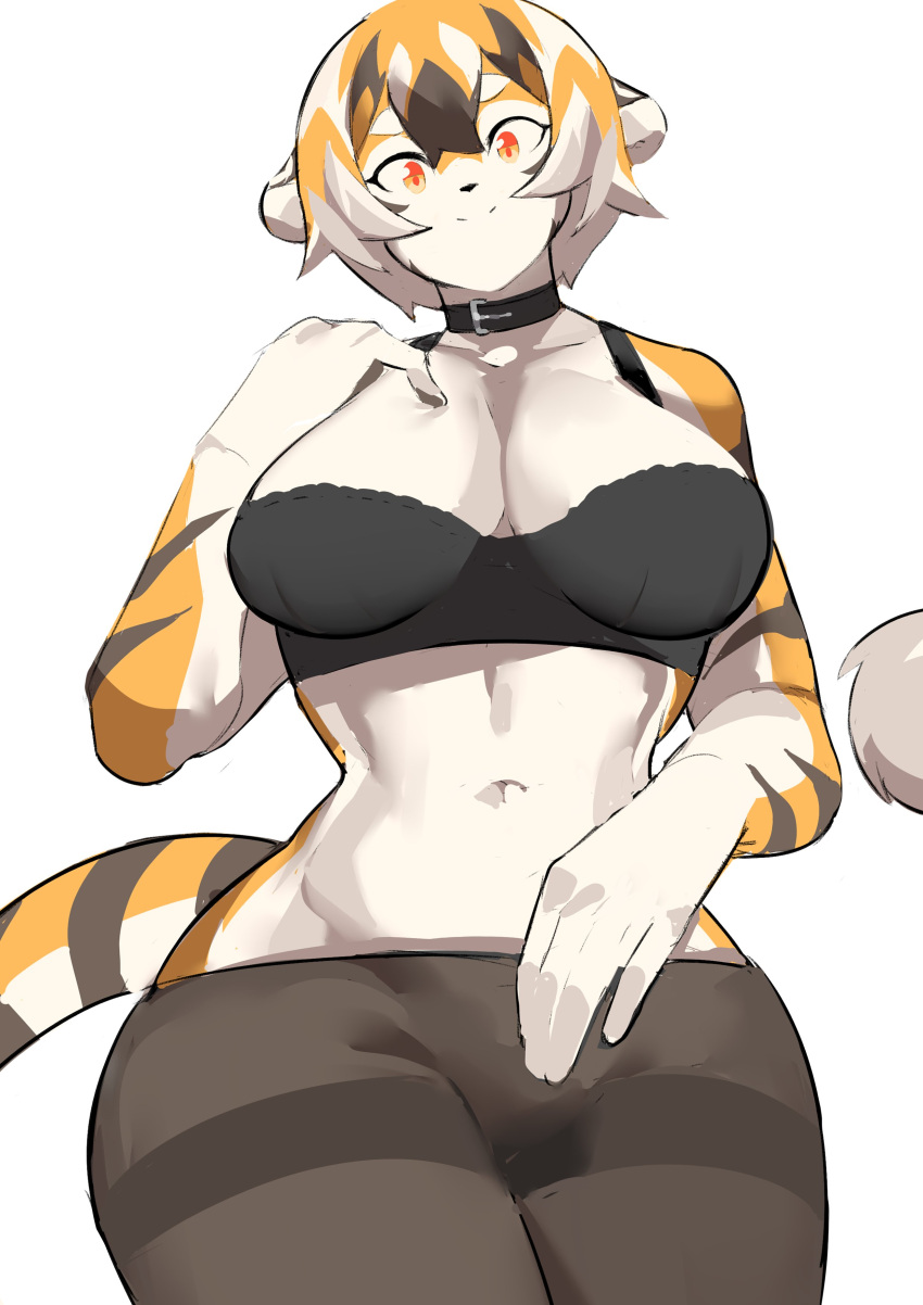 1girls amber_eyes anthro arknights aspirindabaitu big_breasts bra breasts female furry looking_at_viewer mx99926 pantyhose smile solo solo_female tagme tiger tiger_girl underwear waai_fu_(arknights)