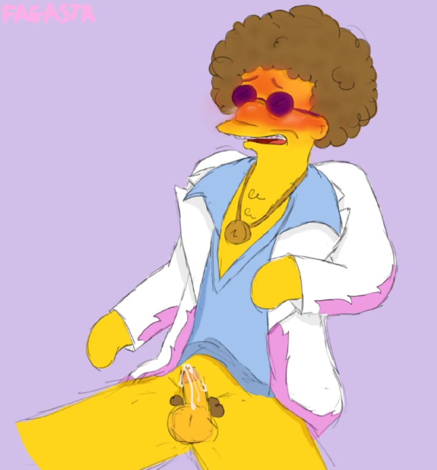 colored cum disco_stu fagasta half-dressed male_focus male_only penis red_face simpsons sunglasses the_simpsons