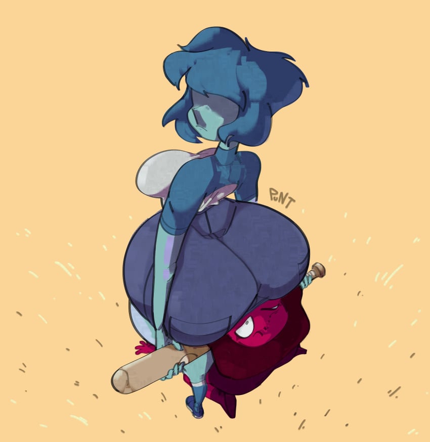 2girls ass_in_face baseball_bat big_ass blue_hair blue_skin bubble_butt cartoon_network dat_ass face_in_ass facesitting fat_ass female female_only fully_clothed gem_(species) hit_the_diamond_(steven_universe) huge_ass lapis_lazuli_(bob) lapis_lazuli_(gem) lapis_lazuli_(steven_universe) multiple_girls no_eyes puntthepoodle red_skin ruby_(steven_universe) steven_universe yuri