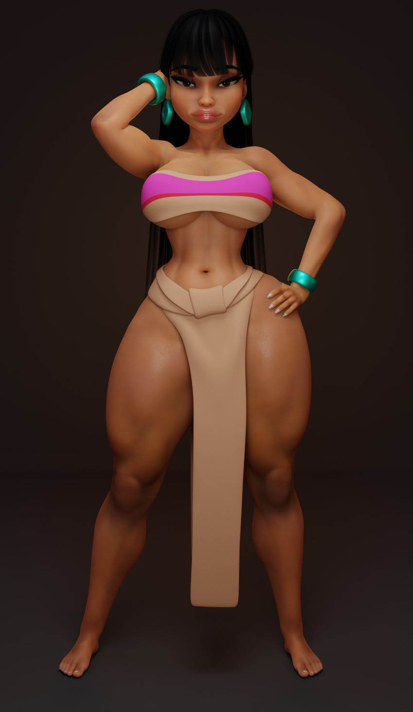 3d bangs big_breasts big_lips black_hair bracelet breasts brown_eyes busty chel dreamworks earrings female female_focus female_only hourglass_figure large_breasts lipstick long_hair makeup nude nude_female nudity puffy_lips sera4rl seraph1cc straight_hair tagme the_road_to_el_dorado voluptuous wide_hips