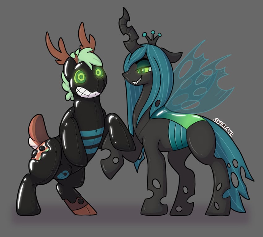 cervid equid equine female friendship_is_magic hasbro hooves hypnosis latex male mammal mind_control my_little_pony permagrin pool_toy queen_chrysalis_(mlp) symrea