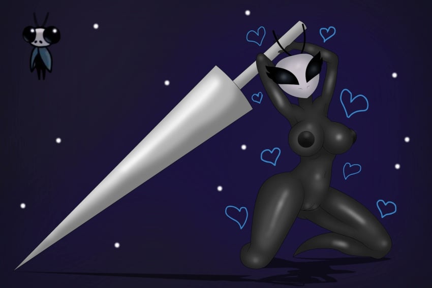 1girls 2022 arthropod arthropod_humanoid big_breasts big_nails big_sword black_body black_eyes black_skin breasts bug female female_only hollow_knight insectoid insects looking_at_viewer magalnik nail naked nude rule_63 self_upload sly_(hollow_knight) sword tagme team_cherry thick_thighs