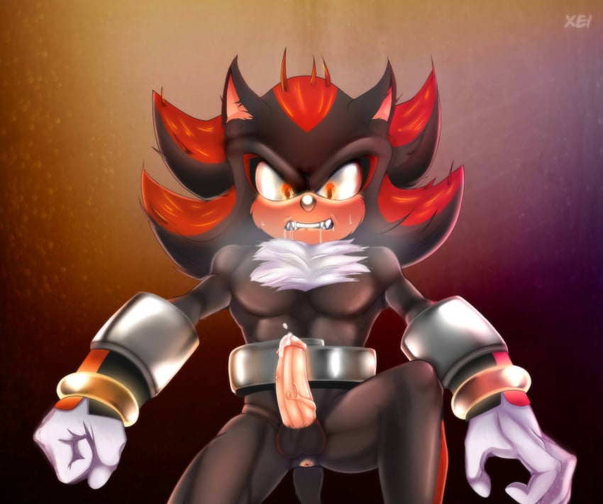 1boy 2022 angry anus chest_fur clenched_fist cum cum_on_penis erection eulipotyphlan fangs hedgehog looking_down male male_focus male_only mammal mephistoxei original_film paramount_pictures pecs penis saliva sega shadow_the_hedgehog solo sonic_(series) sonic_the_hedgehog_(film) sonic_the_hedgehog_(series) sonic_the_hedgehog_2_(film) spread_legs sweat