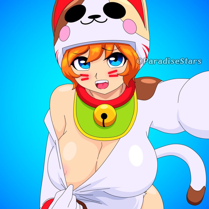 1girls bea_(brawl_stars) big_breasts brawl_stars female neko_bea_(brawl_stars) orange_hair paradisestarsbs tagme