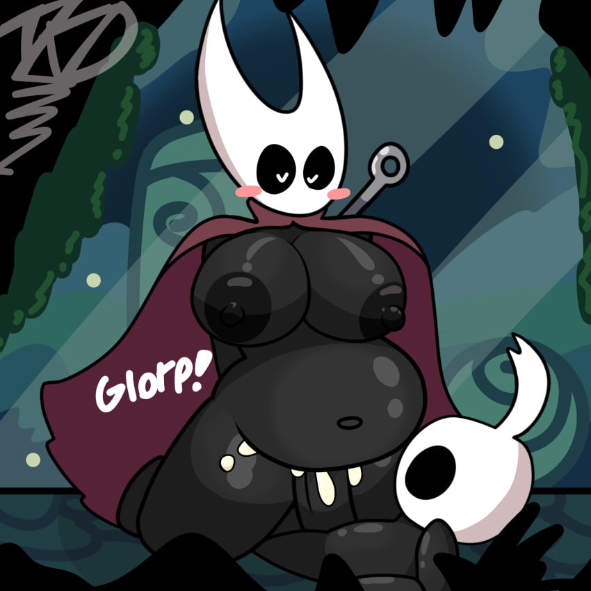 <3_eyes anthro arthropod big_breasts big_penis black_body blush bodily_fluids breasts cum cum_inflated_belly detailed_background duo excessive_genital_fluids female genital_fluids genitals glorp hands_behind_back heart hi_res hollow_knight hornet_(hollow_knight) inflated_belly inflation insects male male/female mask penetration penis protagonist_(hollow_knight) pussy pussy_juice small_but_hung smaller_male surprised_expression tagme team_cherry thick_thighs tkd vaginal_penetration