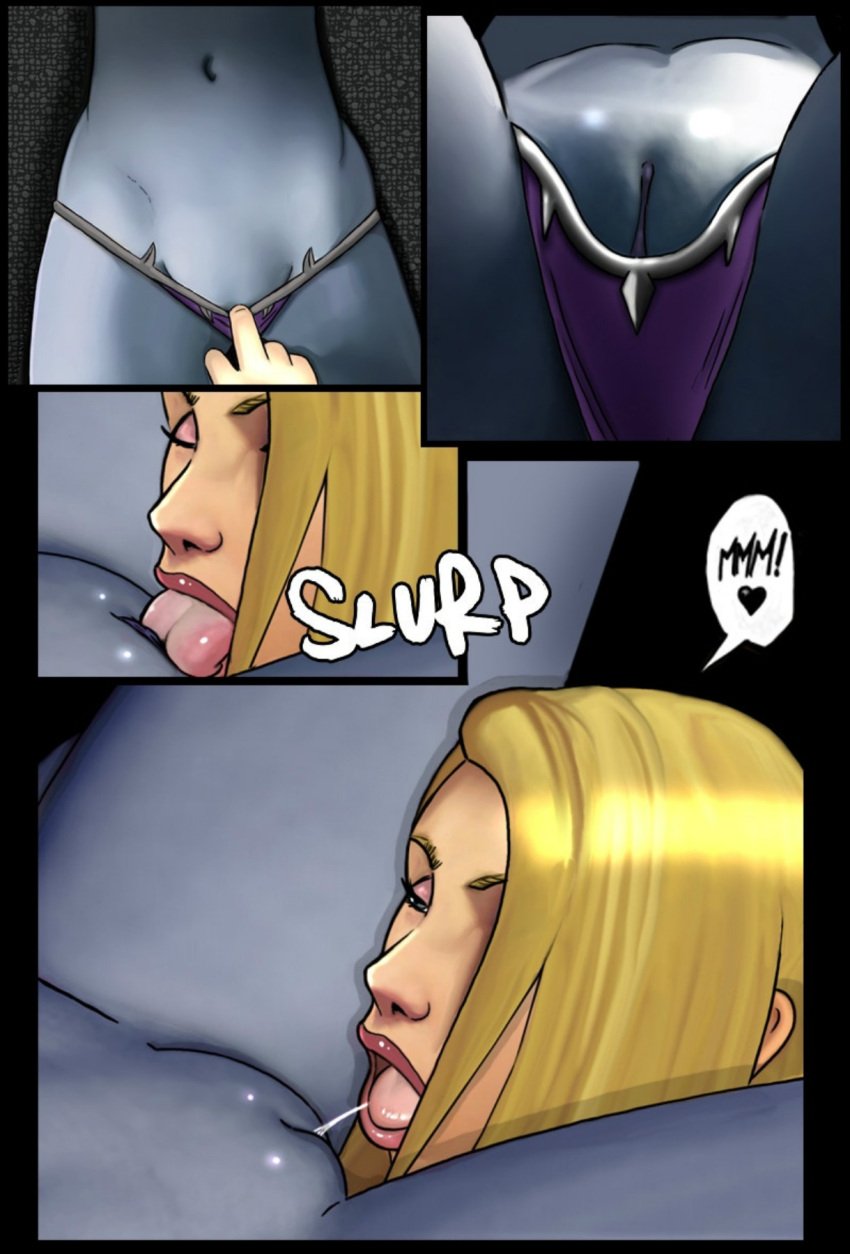 2girls alliance_(warcraft) blizzard_entertainment blonde_hair blue_skin comic comic_page cunnilingus female forsaken horde horde_(warcraft) human human_(world_of_warcraft) interspecies jaina_proudmoore light-skinned_female light_skin multiple_girls pussy shina sylvanas_windrunner undead undead_(warcraft) warcraft world_of_warcraft yuri