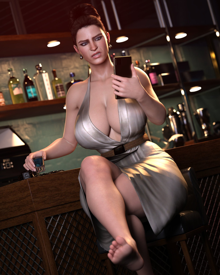 1girls 3d big_hair biohazard breasts british british_female brown_hair business_woman busty capcom caucasian caucasian_female curvaceous curvy curvy_figure excella_gionne feet female female_only hips hourglass_figure huge_breasts italian italian_female large_breasts legs light-skinned_female light_skin lips no_bra pillowfun resident_evil resident_evil_5 solo solo_female thick_thighs thighs villain villainess voluptuous wide_hips