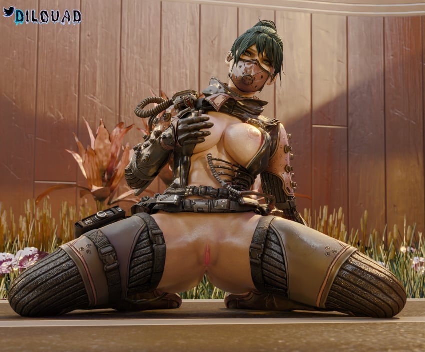 3d apex_legends big_breasts blender breasts dliquad female female female_only mask nude presenting pussy revealing_clothes solo tagme wraith_(apex_legends)