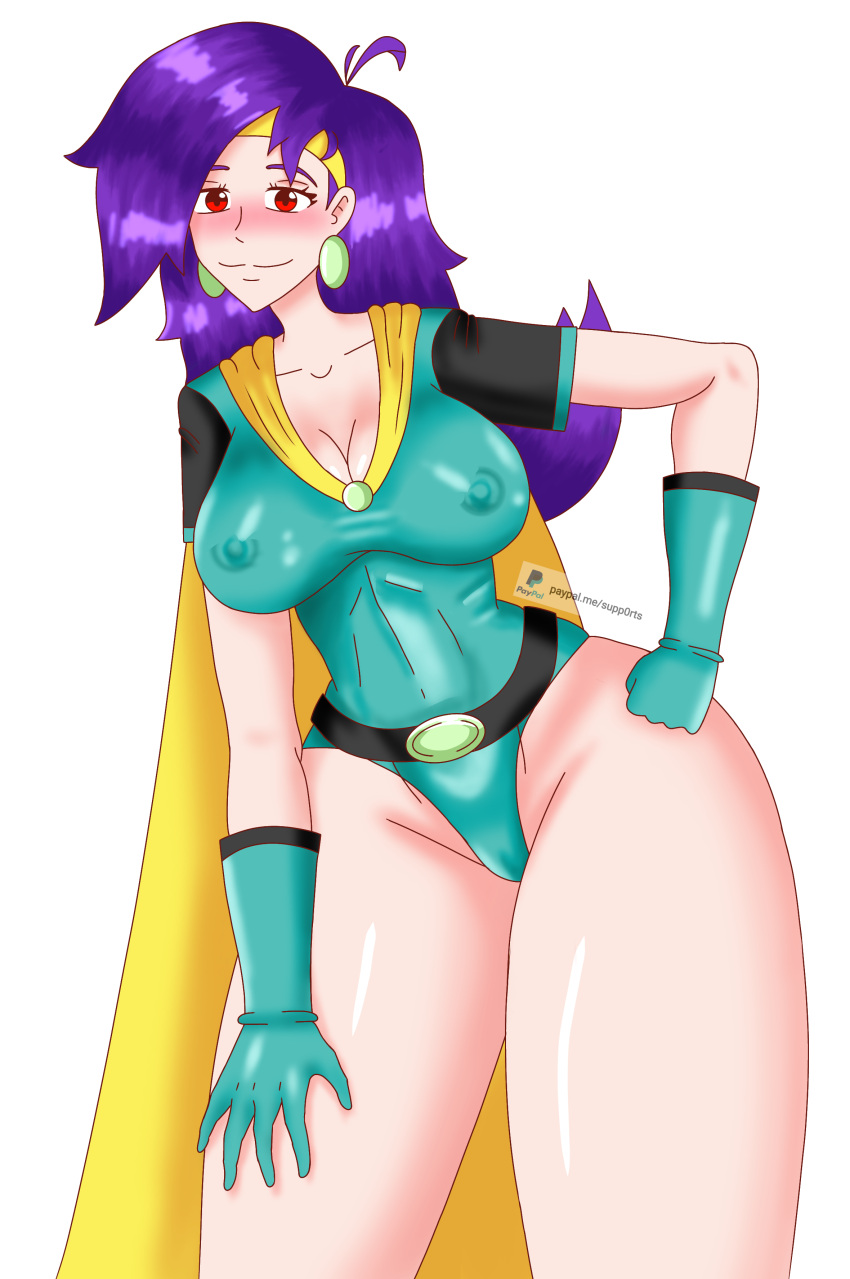 1girls absurd_res big_ass big_breasts big_butt big_nipples big_thighs big_tits cape cartoon_network gloves green_clothing green_gloves hi_res looking_at_viewer mighty_magiswords purple_hair pussy red_eyes self_upload simple_background smile ultyde vambre_warrior white_background white_skin yellow_cape