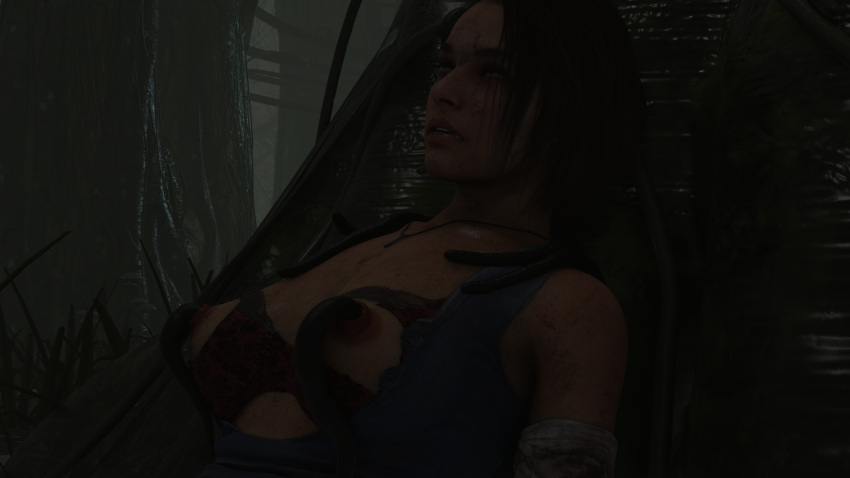 3d capcom jill_valentine jill_valentine_(sasha_zotova) leech nipple_bulge nipple_insertion nipple_penetration nipple_stretching parasite resident_evil resident_evil_3 resident_evil_3_remake steamoven3d swamp